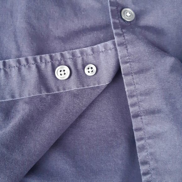 GAP Stretch SZ L Navy Blue Cotton Men's Button Up Shirt - Picture 6 of 11